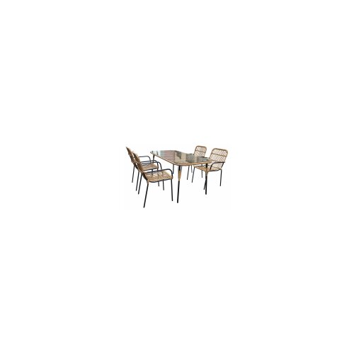 Home Plus baštenski set THIAGO sto + 4 stolice sa jastucima DLC Slike