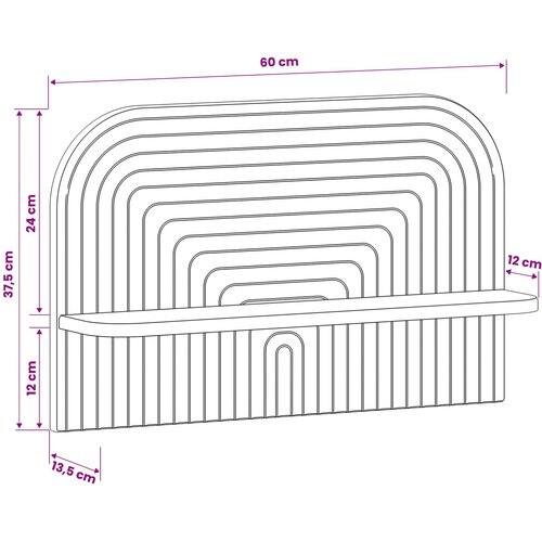  Zidna polica 2 kom. Bijela 60 x 13,5 x 37,5 cm Prerađeno drvo Slike