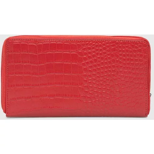 Answear Lab Usnjena denarnica ženski, rdeča barva