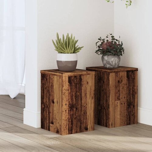 vidaXL Stojalo za rastline 2 kosa starinski les 20x20x30 cm inž. les Cene