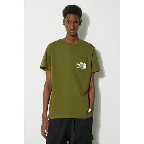 The North Face Bombažna kratka majica M Berkeley California Pocket S/S Tee moška, zelena barva, NF0A87U2PIB1