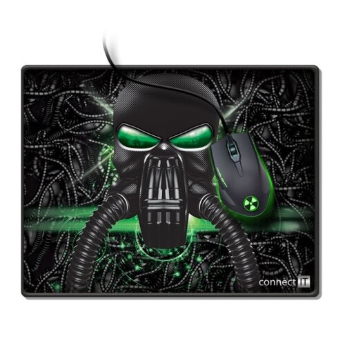 Connect IT CMP-1100-SM - Podloga za mi&amp;scaron; 32x24,5 cm crna/zelena Slike