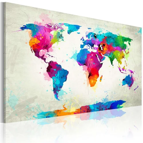  Slika - Map of the world - an explosion of colors 60x40