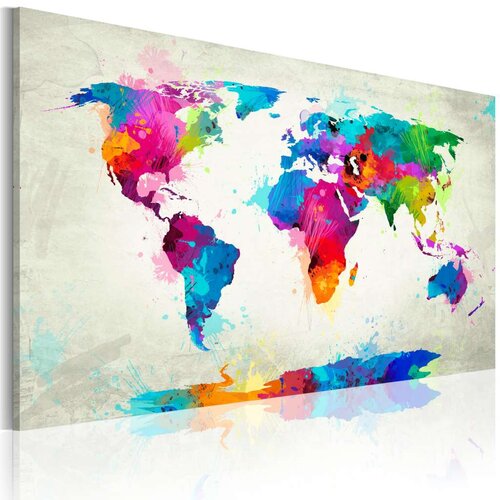  Slika - Map of the world - an explosion of colors 60x40 Slike