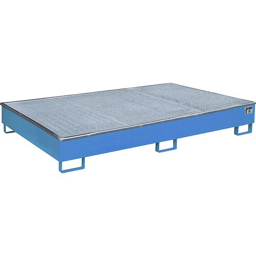 eurokraft pro Regalna talna kadica z vstavkom iz PE, z rešetko, 1000 l, DxŠxV 2165 x 1315 x 510 mm, modre barve Cene