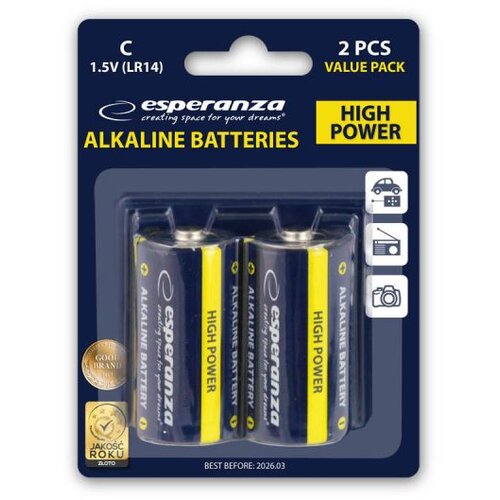 Esperanza Baterije ALKALINE BATTERIES C LR14 2 kom. EZB107 Slike