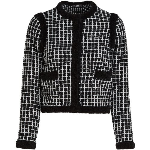 Karl Lagerfeld Kardigan crna / bijela Slike