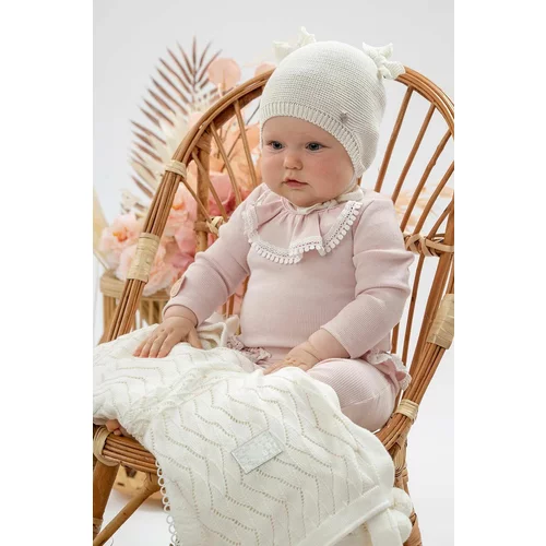Jamiks Pamučna kapa za bebe AKAB boja: bijela, od tanke pletenine, pamučna