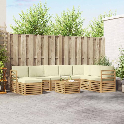  Set vanjskih sofa 9 kom. Bijela i krem Poliester Cene