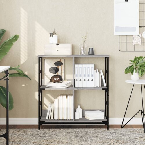 VidaXL Knjižna polica siva sonoma 78,5x33x82 cm inženirski les Slike