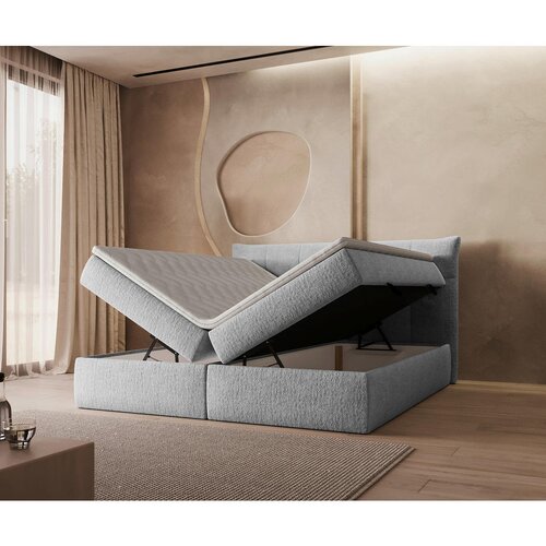 Boxxx POSTELJA Z VZMETNICO 160 cm x 200 cm , tekstil siva Slike