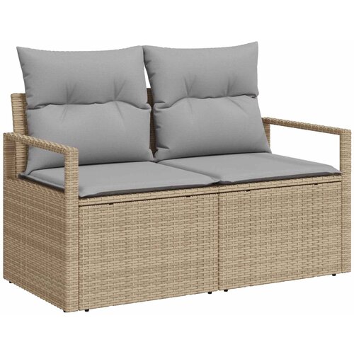  Set sofe 7 kom. Bež i svijetlo siva 120 x 62 x 69 cm Slike