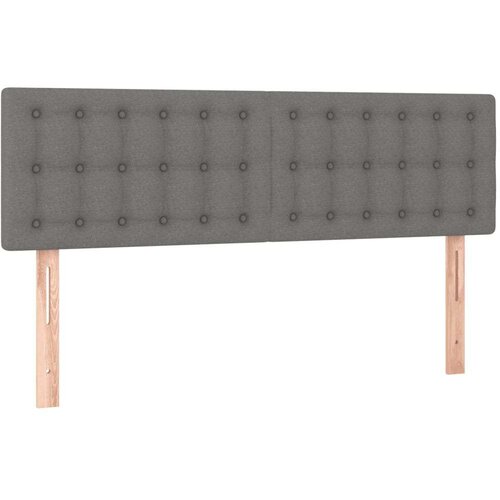  Krevet s oprugama i madracem tamnosivi 140x190 cm od tkanine Slike