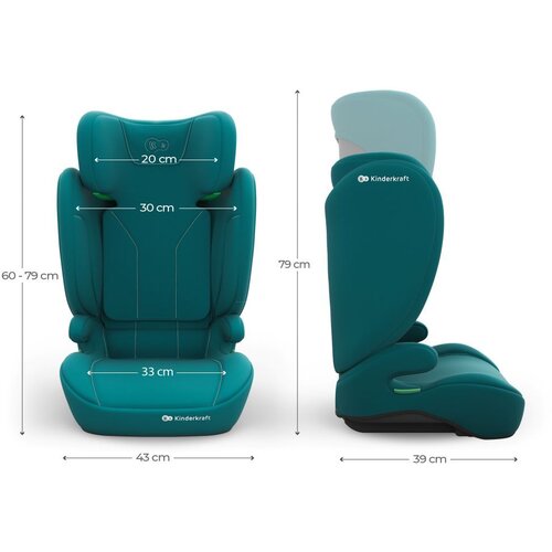 Kinderkraft auto sedi&amp;scaron;te i-spark 2 plus i size green Slike