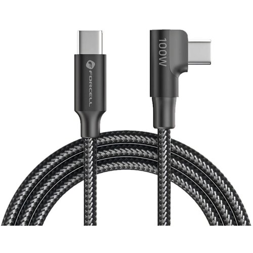 Forcell Kabel kutni USB C na USB C F-Energy QC4.0 PD 5A 100W 2 m - crni Slike