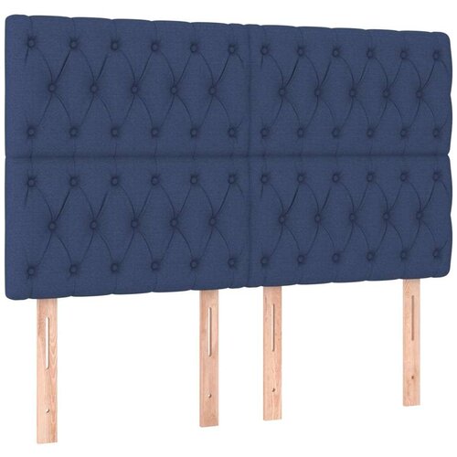 vidaXL Krevet box spring s madracem LED plavi 140x190 cm od tkanine Cijene