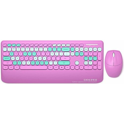 Geezer WL RETRO set tastatura i miš u PINK boji Slike