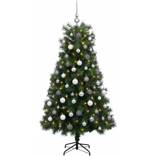  Umjetno božićno drvce s pomičnim granama i kuglicama 210 cm Slike