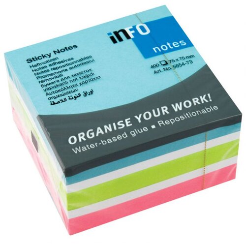 Blok samoljepljiv kocka 75x75mm 400L Global Notes 5654-73 sortirano Cene