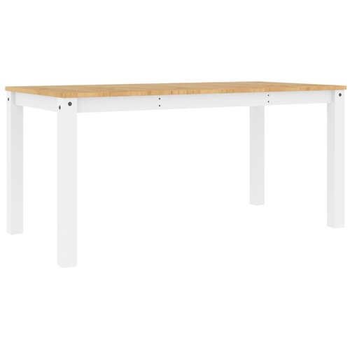 Maison Chic Jedilna miza - Kuhinjska miza - Jedilni stol Panama bela 160x80x75 cm trdna borovina, (21715147) Slike