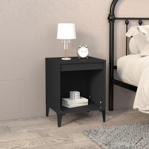 The Living Store Nočna omarica črna 40x35x50 cm - Nočna Omarica, (21420760) Slike