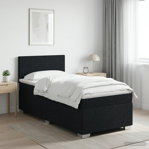  s box springom, madracem i LED-om Crna 90 x 190 cm Cene