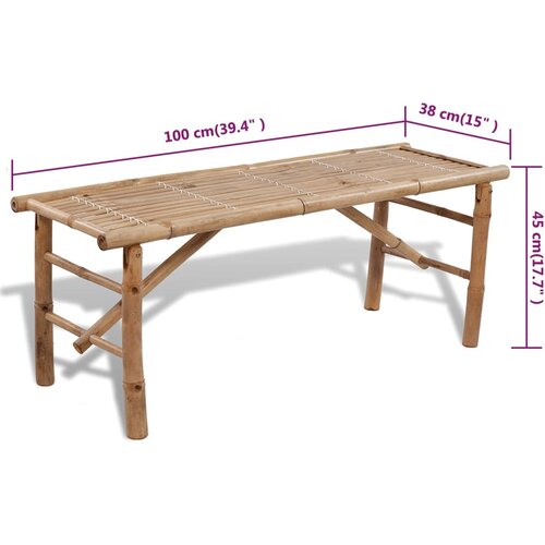  Pivski stol s 2 klupe 100 cm bambus Slike