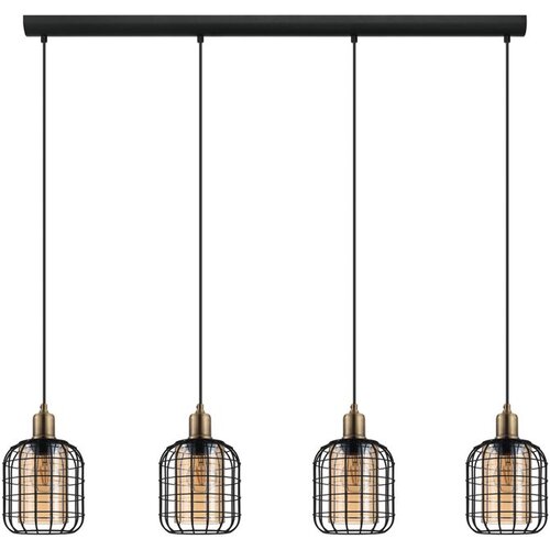 Eglo Viseća lampa CHISLE 4xE27 130 cm crna/bronza/amber 43528 Slike