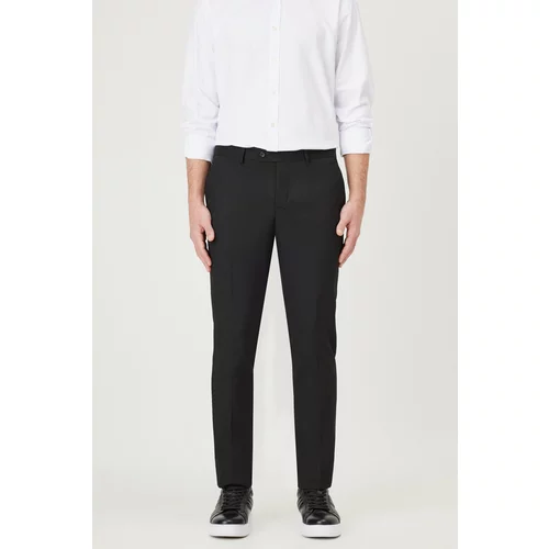 ALTINYILDIZ CLASSICS Men's Black Slim Fit Slim Fit Flexible Classic Trousers