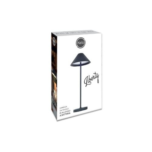 Kelu Liberty lampa, aluminijska stolna svjetiljka s crnom baterijom od 3W Slike
