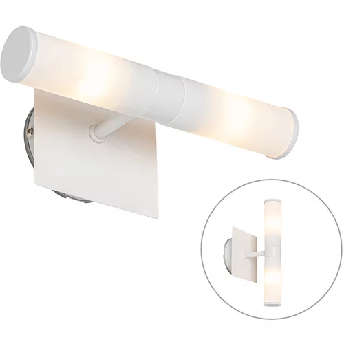 QAZQA Moderna kopalniška stenska svetilka bela IP44 2 luči - Bath