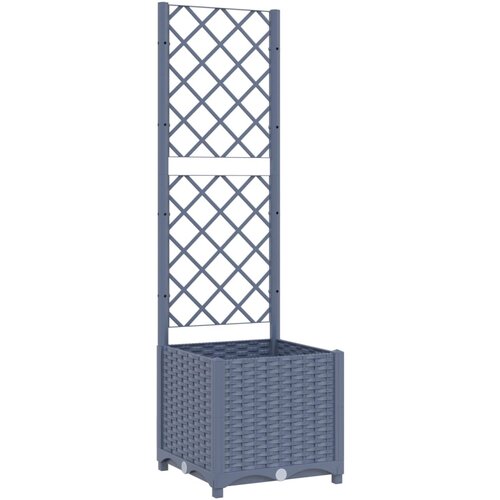Maison Chic Cvetlično korito - Cvetlični Lonec z oporno mrežo temno sivo 40x40x136 cm PP, (21790622) Slike