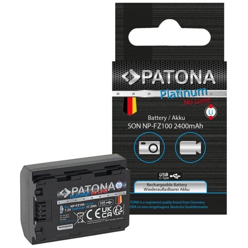 Patona Zamenska baterija za Sony NP-FZ100, 2400 mAh, Li-Ion Platinum, USB-C Slike