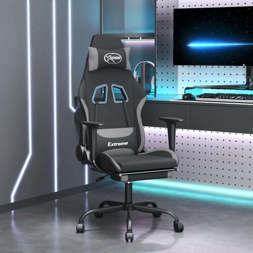  Masažni gaming stol z oporo za noge črno in svetlo sivo blago, (21152258) Cene