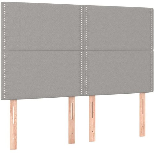  Box spring s madracem LED svjetlosivi 140x200 cm tkanina Slike