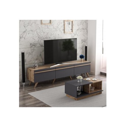 Hanah home Set TV komoda i klub stolić, orah Slike