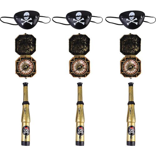 Dardanar 9 kosov otro&amp;scaron;ke plastične igrače za igre Eye Patch Kompas Teleskop Set Pirate Eye Mask Cosplay Pirate Dress Up Set Kostum, (21199756) Slike