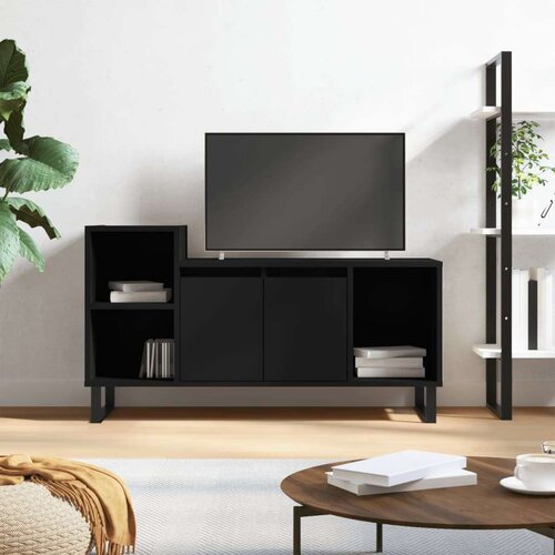 TV ormarić crni 100 x 35 x 55 cm od konstruiranog drva Cijene