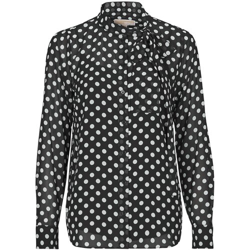 Michael Kors PARISIAN DOT BOW BLOUSE Crna Slike
