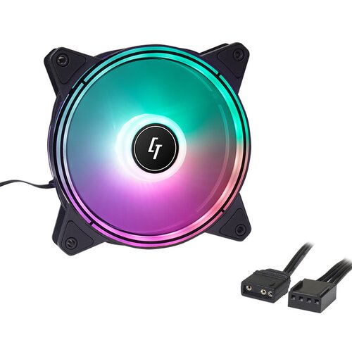 Chieftec Nova Set 3xRGB3x120mm, Control Hub DF-1004 pin PWM fan, 3pin ARGB Slike
