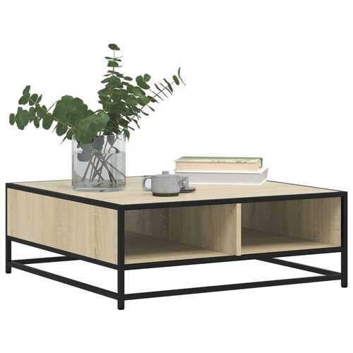  Stol za kavu Sonoma hrast 80x80x30 cm Konstruirano drvo i metal Slike