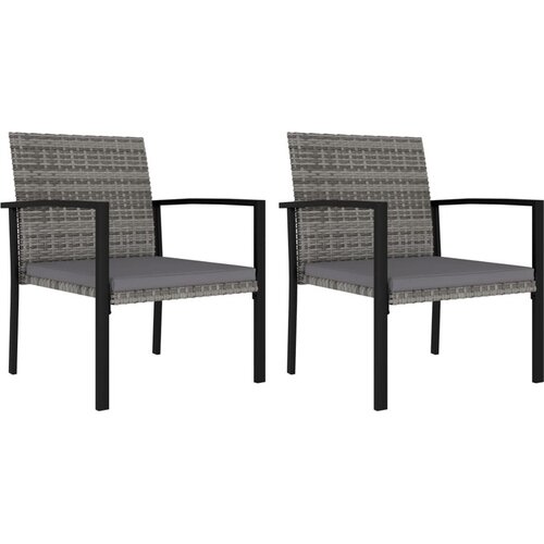  Vrtni jedilni stoli 2 kosa poli ratan sive barve Cene