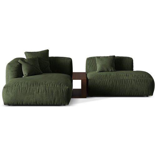 Micadoni Zelena kotna sedežna garnitura iz tkanine boucl&amp;eacute; (levi kot) Martina &amp;ndash; Home Slike