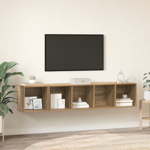 VidaXL Set TV stalka s pohranom 2 pcs hrast artisan 37 x 37 x 142.5 cm Slike