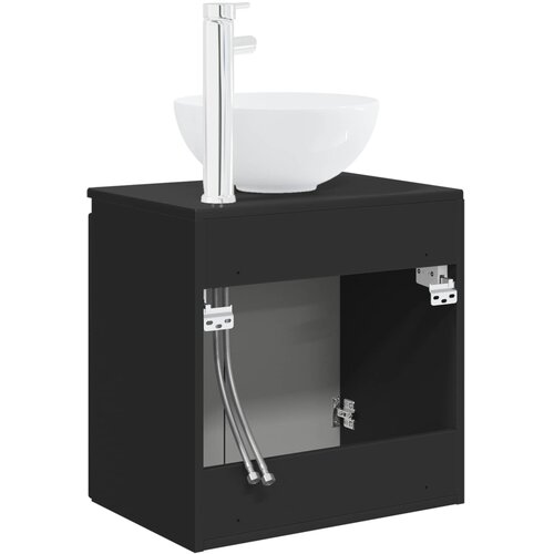  Umivaonik s policom Crna 49,5 x 35 x 63 cm Konstruirano drvo Slike