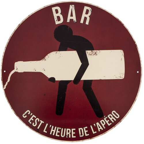 Antic Line Kovinski znak "C'est l'heure de l'apéro", ø 40 cm Cene