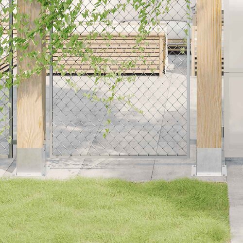 VidaXL Post Bases Square 12 kosov Silver 141x141 mm Pocinkano jeklo Slike