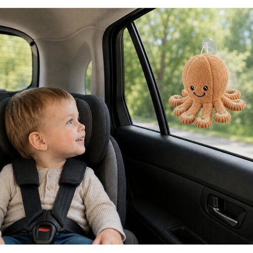  Plush Octopus Cuddly Toy with Suction Cup Beige 16 cm Slike