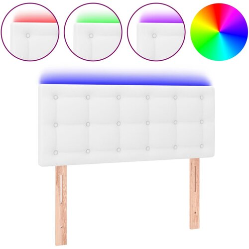 Maison Chic led posteljno vzglavje - vzglavna omarica - nočna omarica belo 80x5x78/88 cm umetno usnje, (21709202) Slike