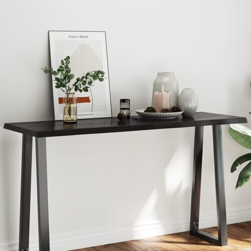 VidaXL Stolna ploča tamnosmeđa 140x50x(2-4) cm obrađena hrastovina Slike
